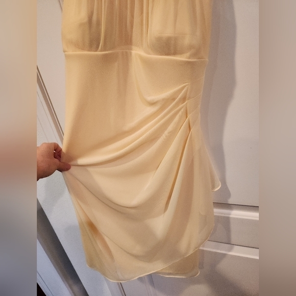 David's Bridal Formal Yellow Halter Dress Size 6 - Picture 4 of 7